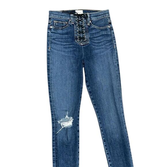 Hudson Women's Blue and Navy Jeans - Picture 6 of 7